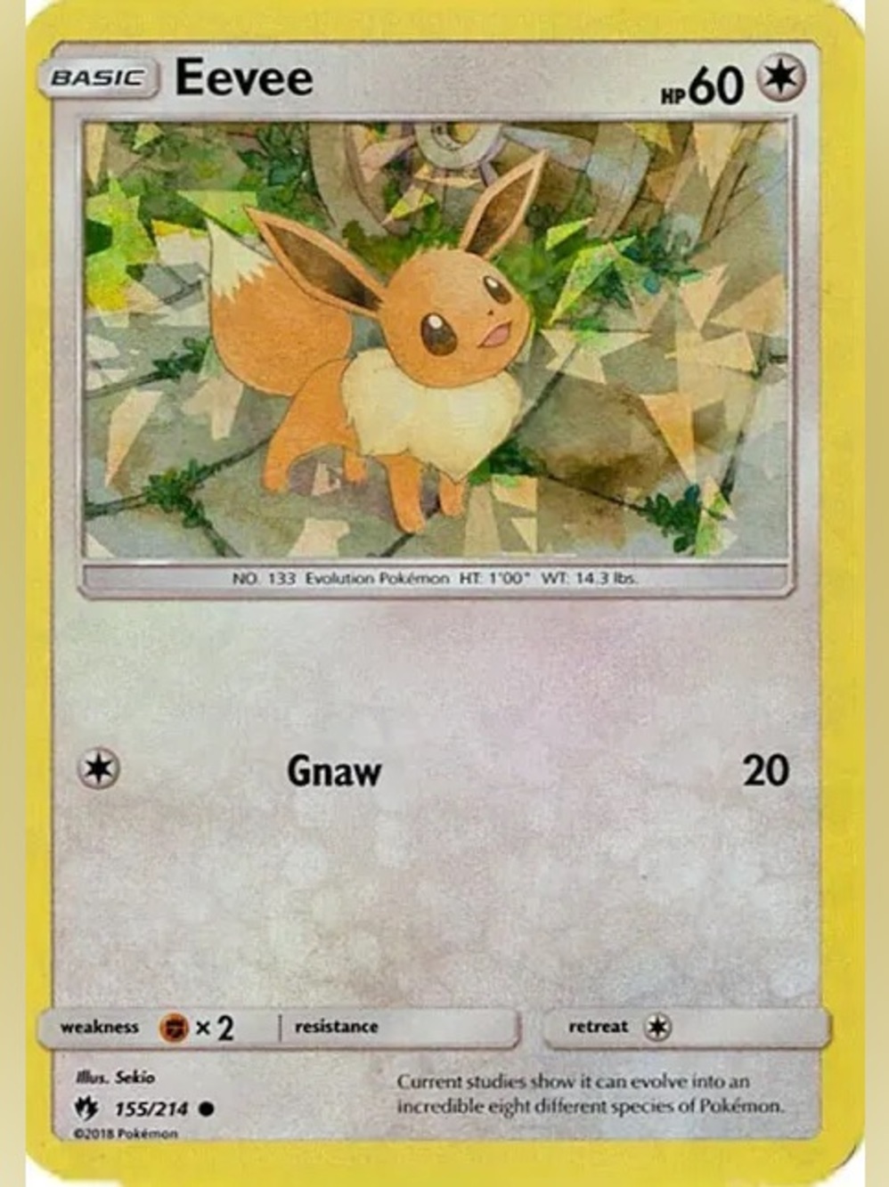 Eevee 155/214 Cracked Ice Holo